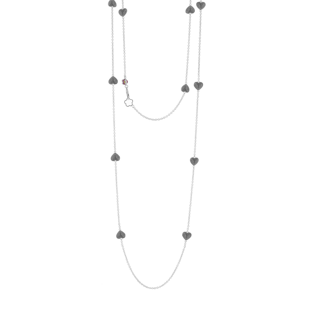 Lots of Love Necklace long silver-tone chain with heart charms by Lauren G Adams on Tampa Home & Garden Store