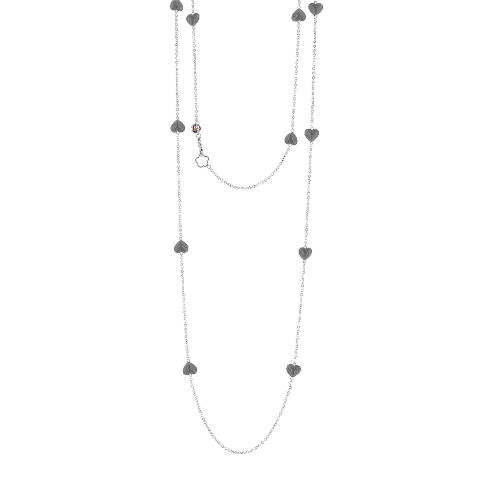 Lots of Love Necklace long silver-tone chain with heart charms by Lauren G Adams on Tampa Home & Garden Store