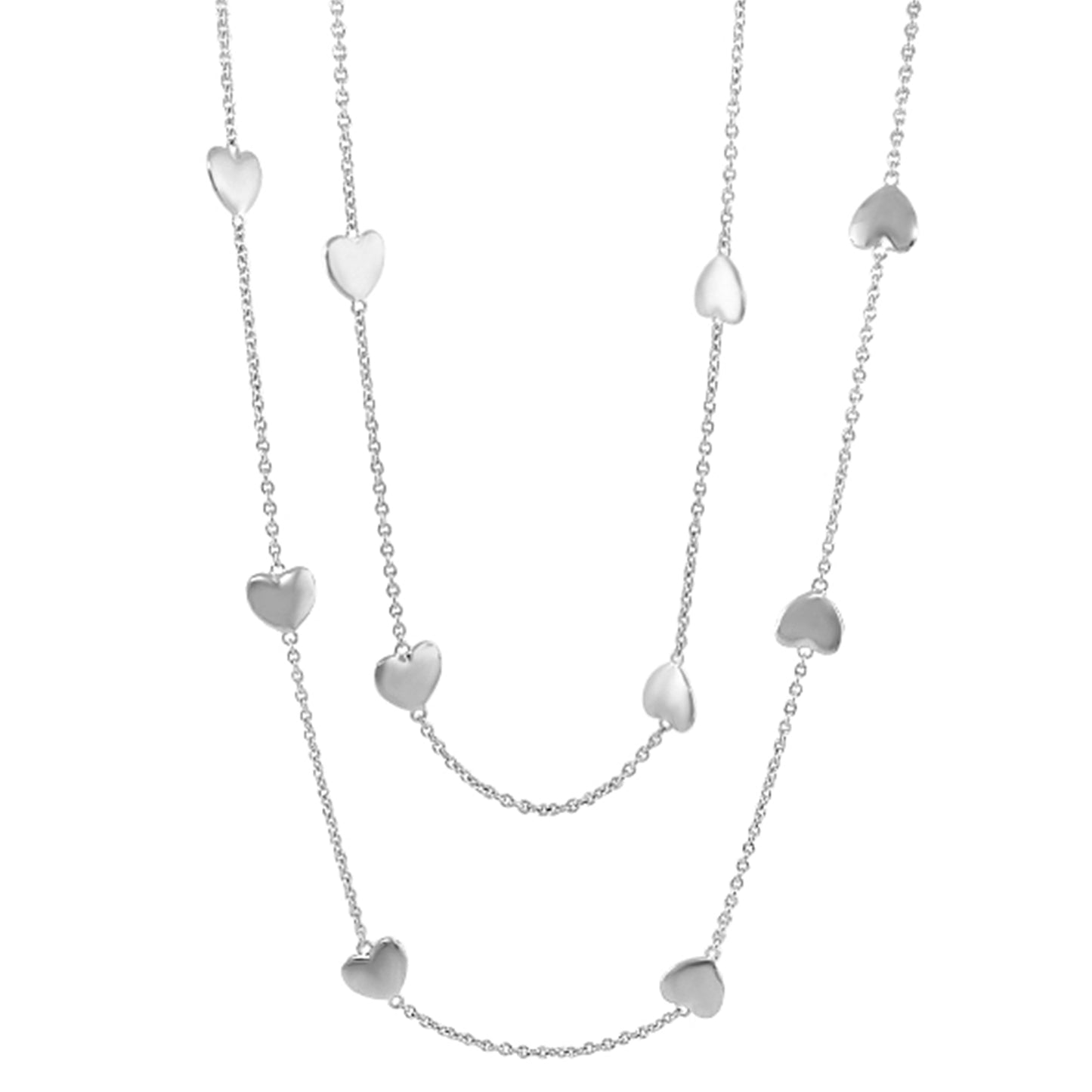 Lots of Love Necklace set with layered silver heart charms by Lauren G Adams on Tampa Home & Garden Store