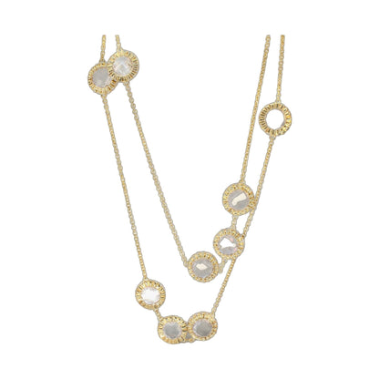 Classic Charm Round Necklace by Lauren G Adams; gold-tone chain with round crystal charms on Tampa Home & Garden Store