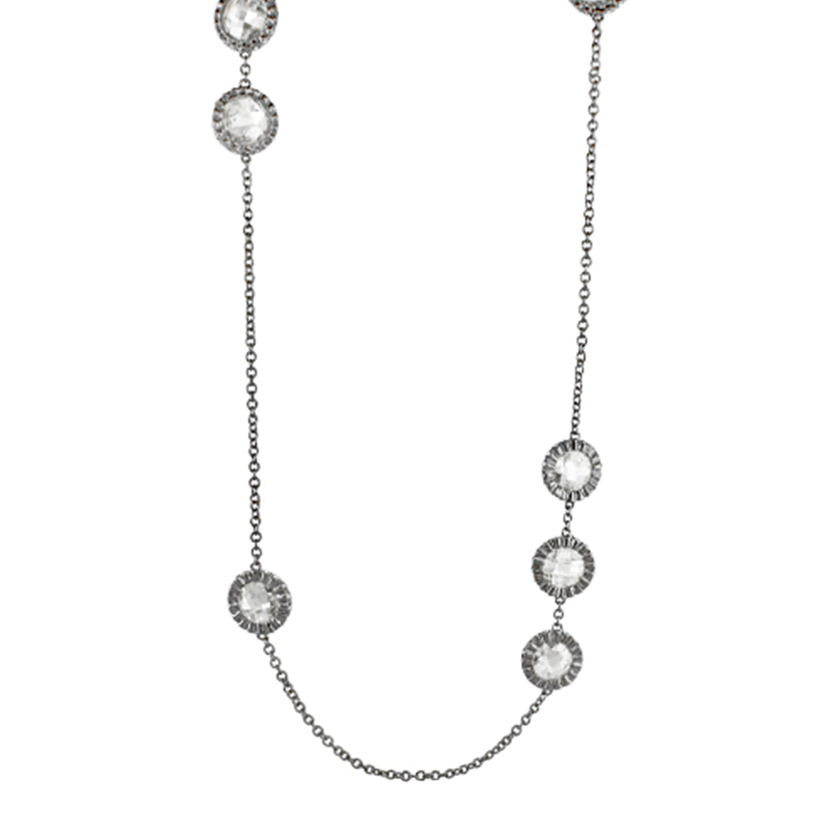 Classic Charm Round Necklace clear crystal halo stations on silver-tone chain by Lauren G Adams on Tampa Home & Garden Store