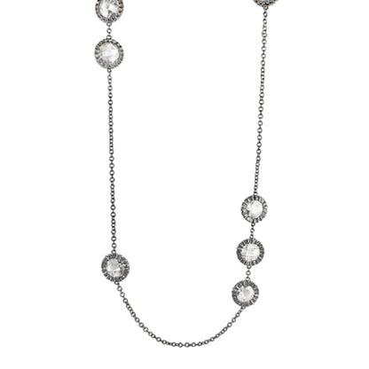 Classic Charm Round Necklace clear crystal halo stations on silver-tone chain by Lauren G Adams on Tampa Home & Garden Store