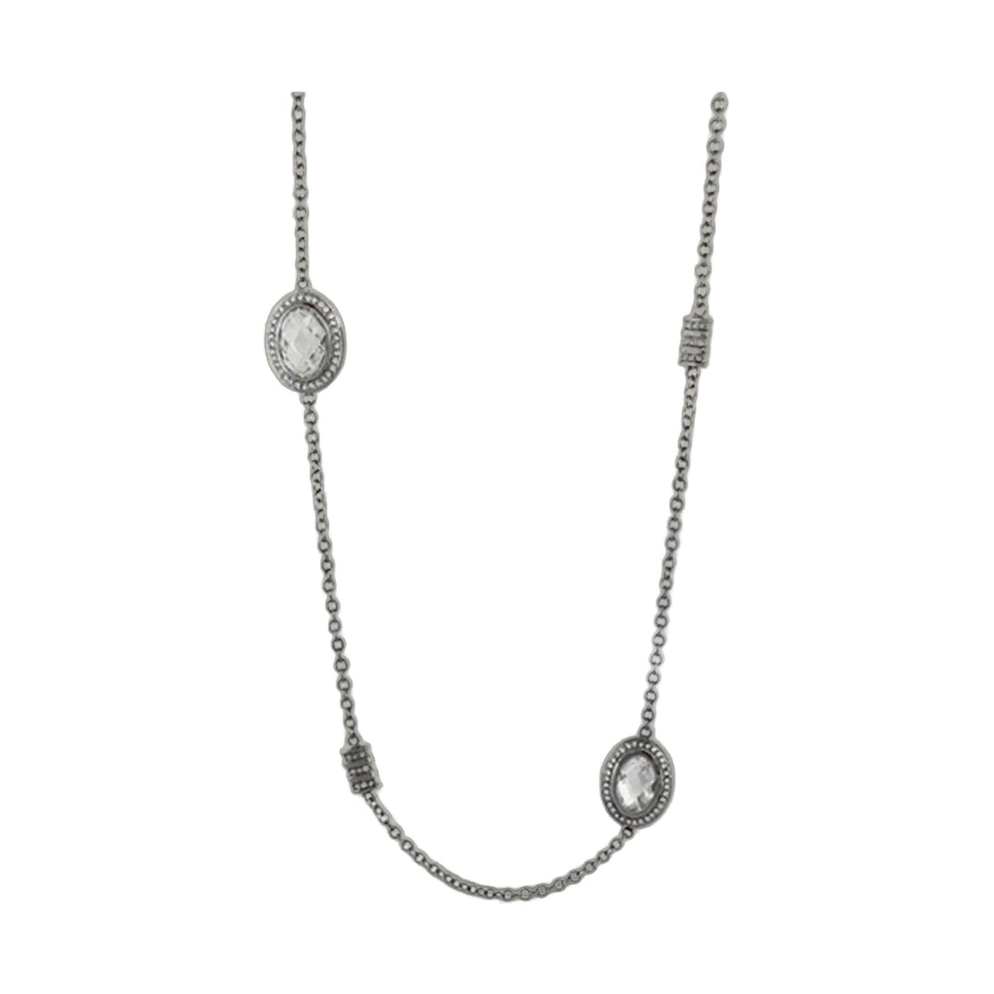 Classic Charm Necklace by Lauren G Adams with silver-tone chain and crystal halo pendant on Tampa Home & Garden Store