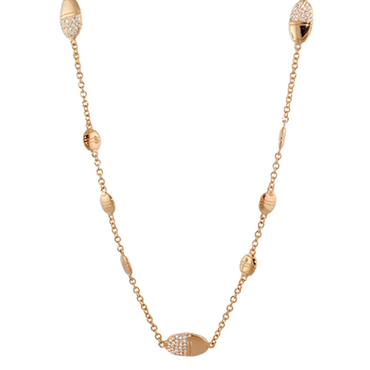 Lauren G Adams Classic Charm Necklace, gold-tone with shell bead accents and pave centerpiece on Tampa Home & Garden Store