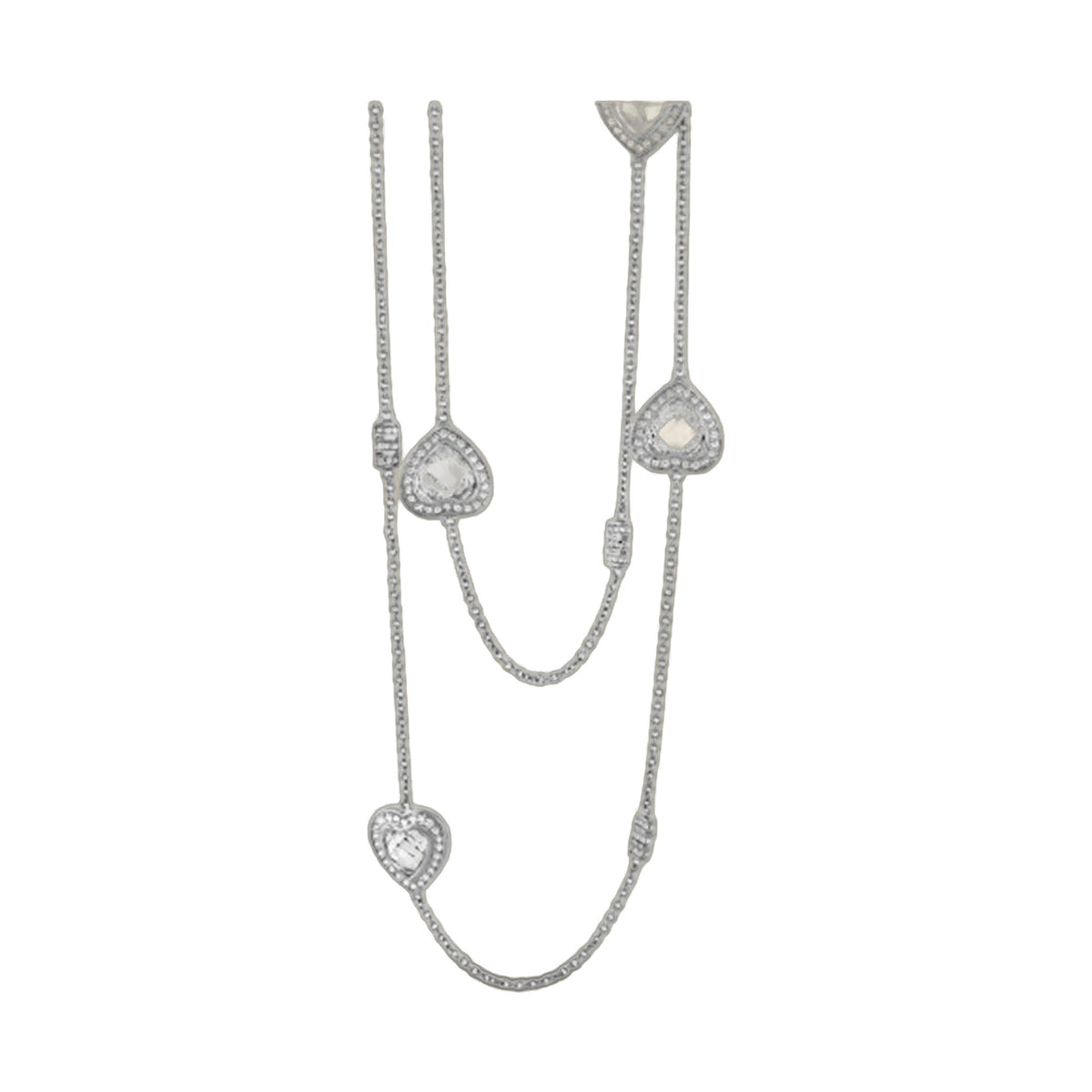 Classic Charm Necklace by Lauren G Adams, silver-tone multi-strand with heart drop pendant on Tampa Home & Garden Store
