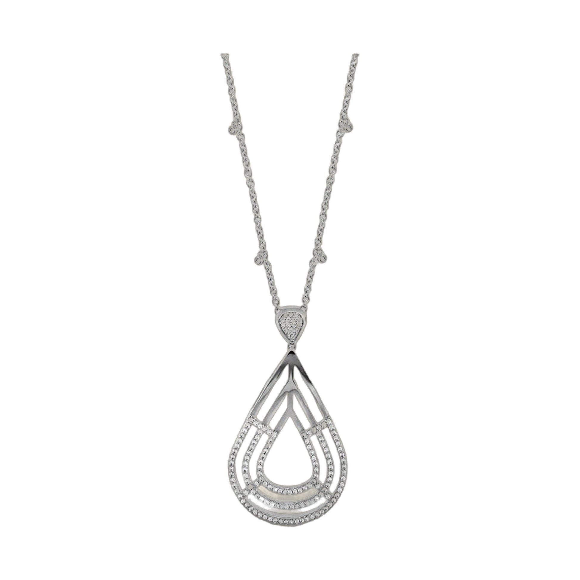 Orbital Pendant Necklace, silver-tone with pave diamond accents, Lauren G Adams on Tampa Home & Garden Store