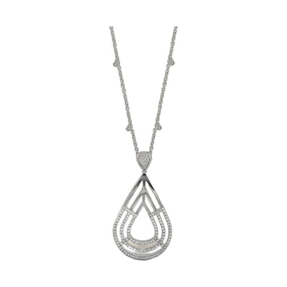 Orbital Pendant Necklace, silver-tone with pave diamond accents, Lauren G Adams on Tampa Home & Garden Store