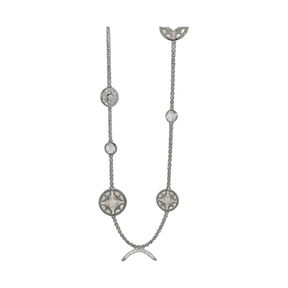 Circle of Love Necklace set of 2 by Lauren G Adams, silver-tone chain with filigree circular pendant on Tampa Home & Garden Store