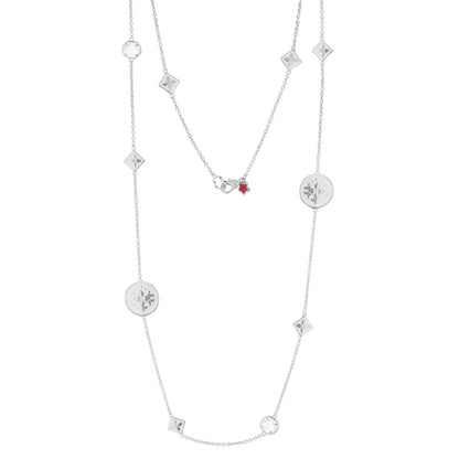 Mandarine Oriental Necklace by Lauren G Adams with square floral charms and round pendants on Tampa Home & Garden Store