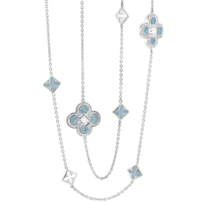 Black Floral Clover Necklace and the Gold Chain