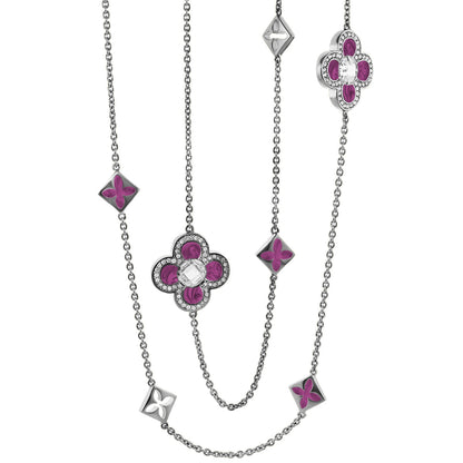 Black Floral Clover Necklace and the Gold Chain
