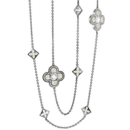 Black Floral Clover Necklace and the Gold Chain
