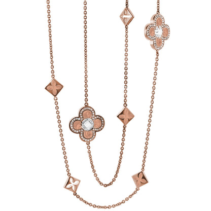 Black Floral Clover Necklace and the Gold Chain