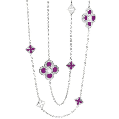 Black Floral Clover Necklace and the Gold Chain