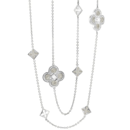 Black Floral Clover Necklace and the Gold Chain