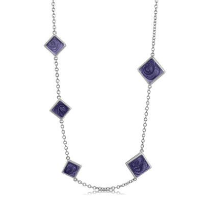 Sea Diamonds Necklace by Lauren G Adams, purple square gemstone stations on silver chain on Tampa Home & Garden Store