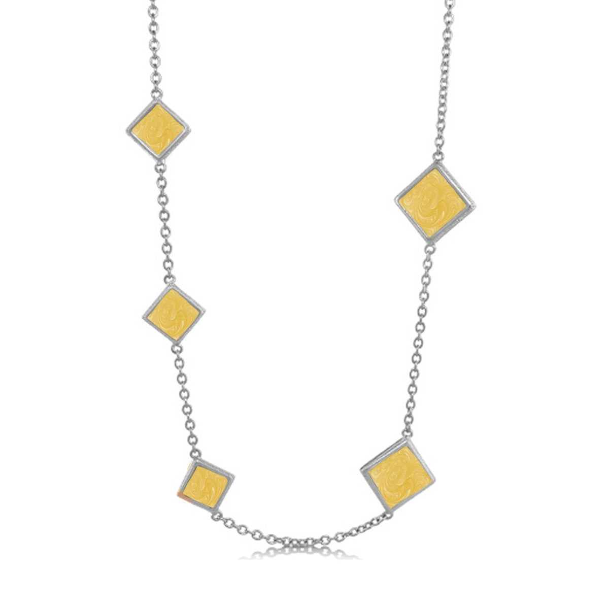 Sea Diamonds Necklace by Lauren G Adams with diamond yellow enamel beads on a silver chain on Tampa Home & Garden Store