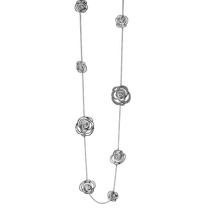 Rose Garden Necklace by Lauren G Adams, silver-tone rosette chain with pavé centerpiece on Tampa Home & Garden Store
