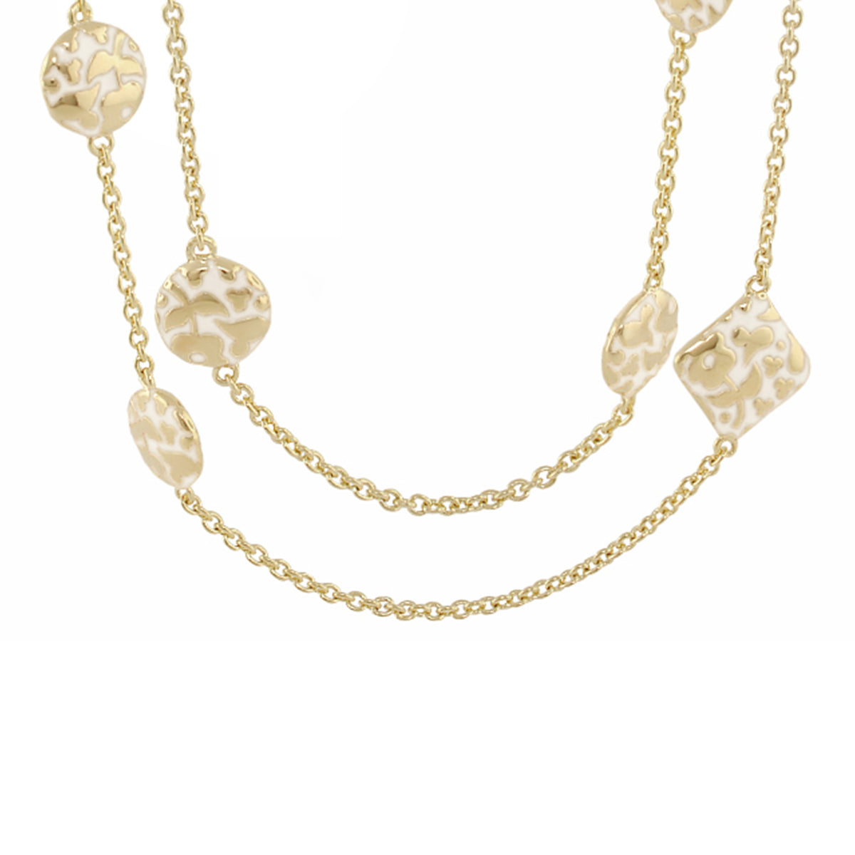 Flowers by Orly Necklace, gold-tone chain with floral discs and diamond charms Lauren G Adams on Tampa Home & Garden Store