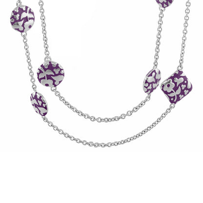 Flowers by Orly Necklace with purple floral discs on silver chain by Lauren G Adams on Tampa Home & Garden Store