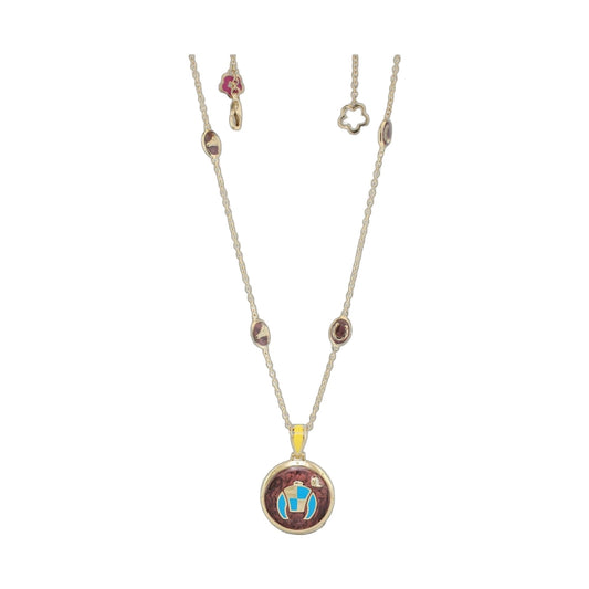 Equestrian enamel short necklace turquoise gold by Lauren G Adams on Tampa Home & Garden Store