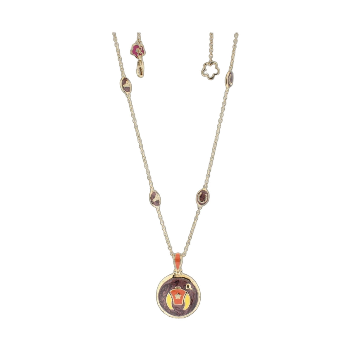 Short Equestrian Enamel Necklace with purple enamel charms by Lauren G Adams Scarlet Star Silks on Tampa Home & Garden Store