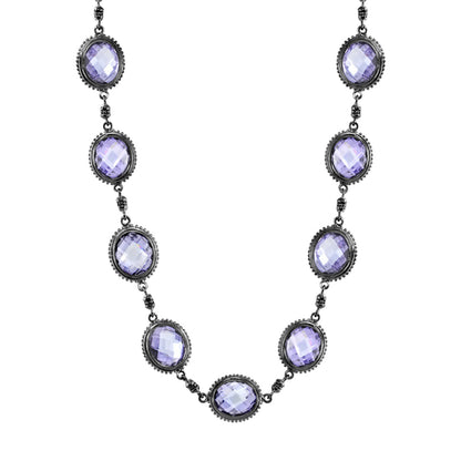 Fresh Fantasy Necklace by Lauren G Adams lavender gemstones in silver frames on Tampa Home & Garden Store