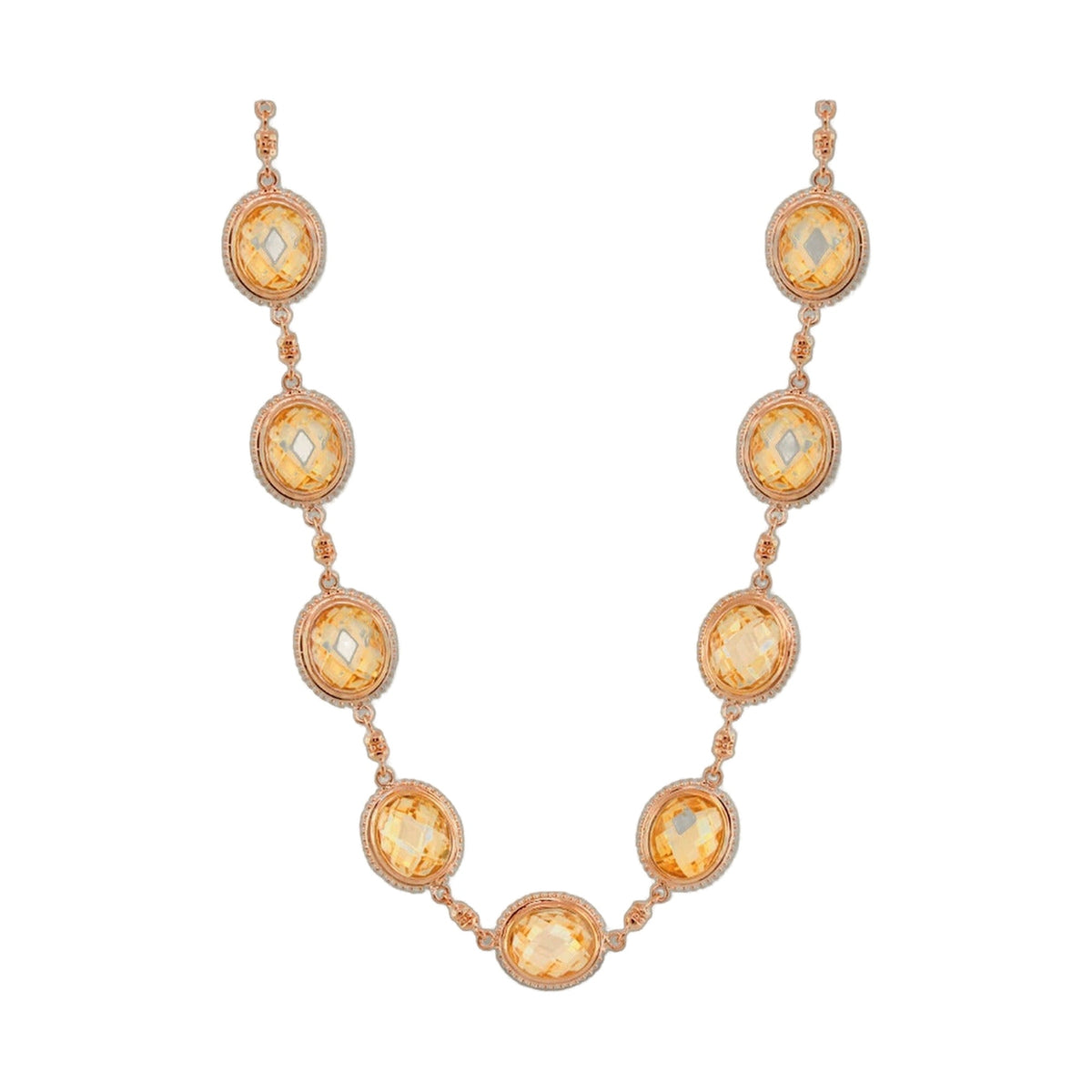 Fresh Fantasy Short Necklace by Lauren G Adams with gold-tone chain and yellow oval stones on Tampa Home & Garden Store