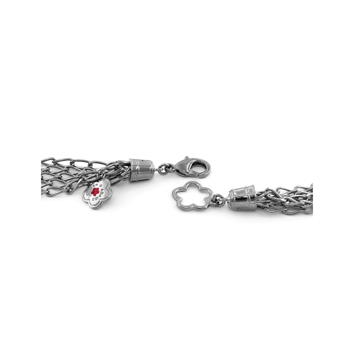 Beautiful Blossom Multi Chain Necklace by Lauren G Adams, silver tone with flower charms on Tampa Home & Garden Store