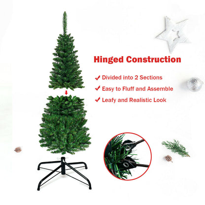 Artificial Kingswood Fir Pencil Christmas Tree DirectDeals, hinged 2-section, lush green needles on Tampa Home & Garden Store