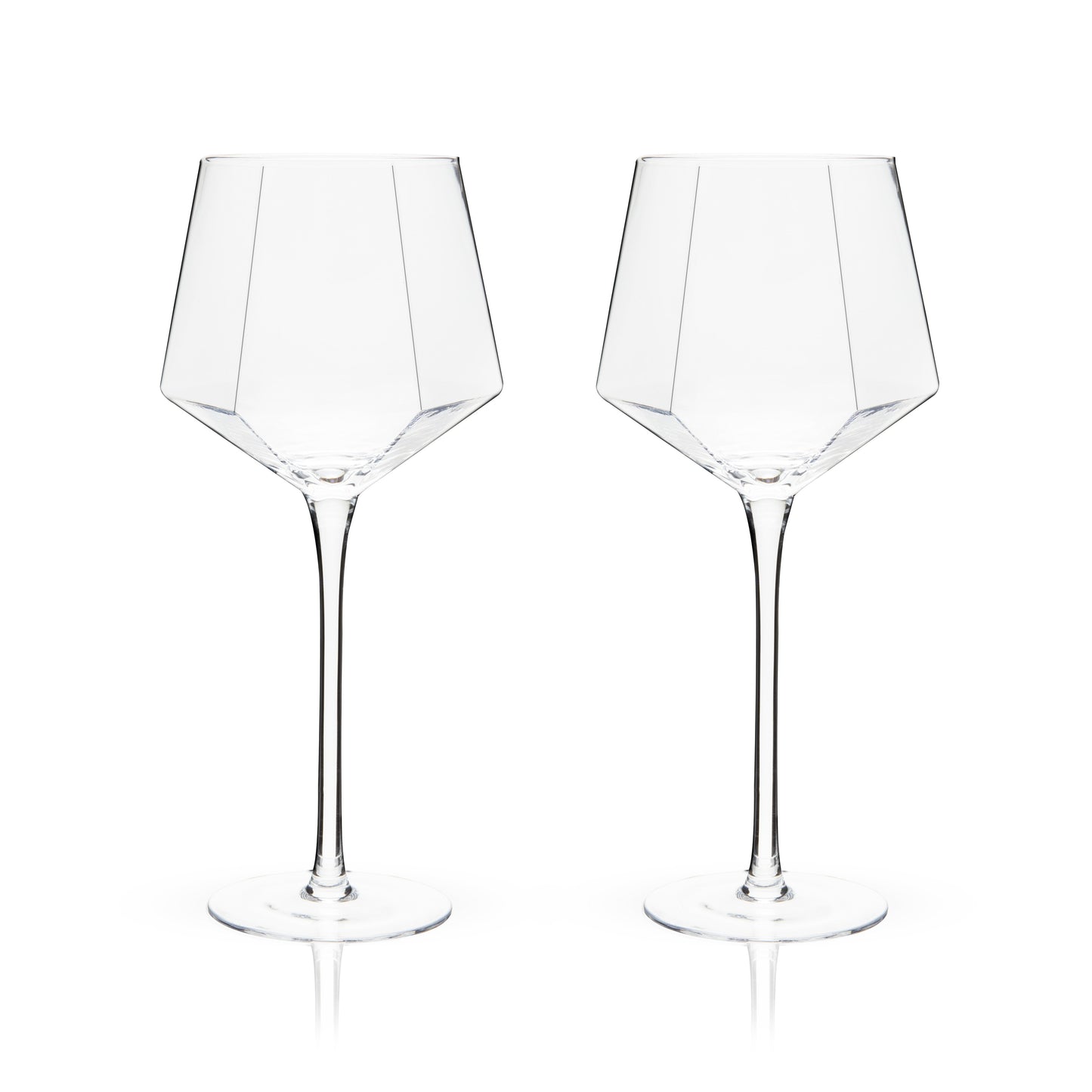 Seneca Diamond Crystal Wine Glasses Set of Two