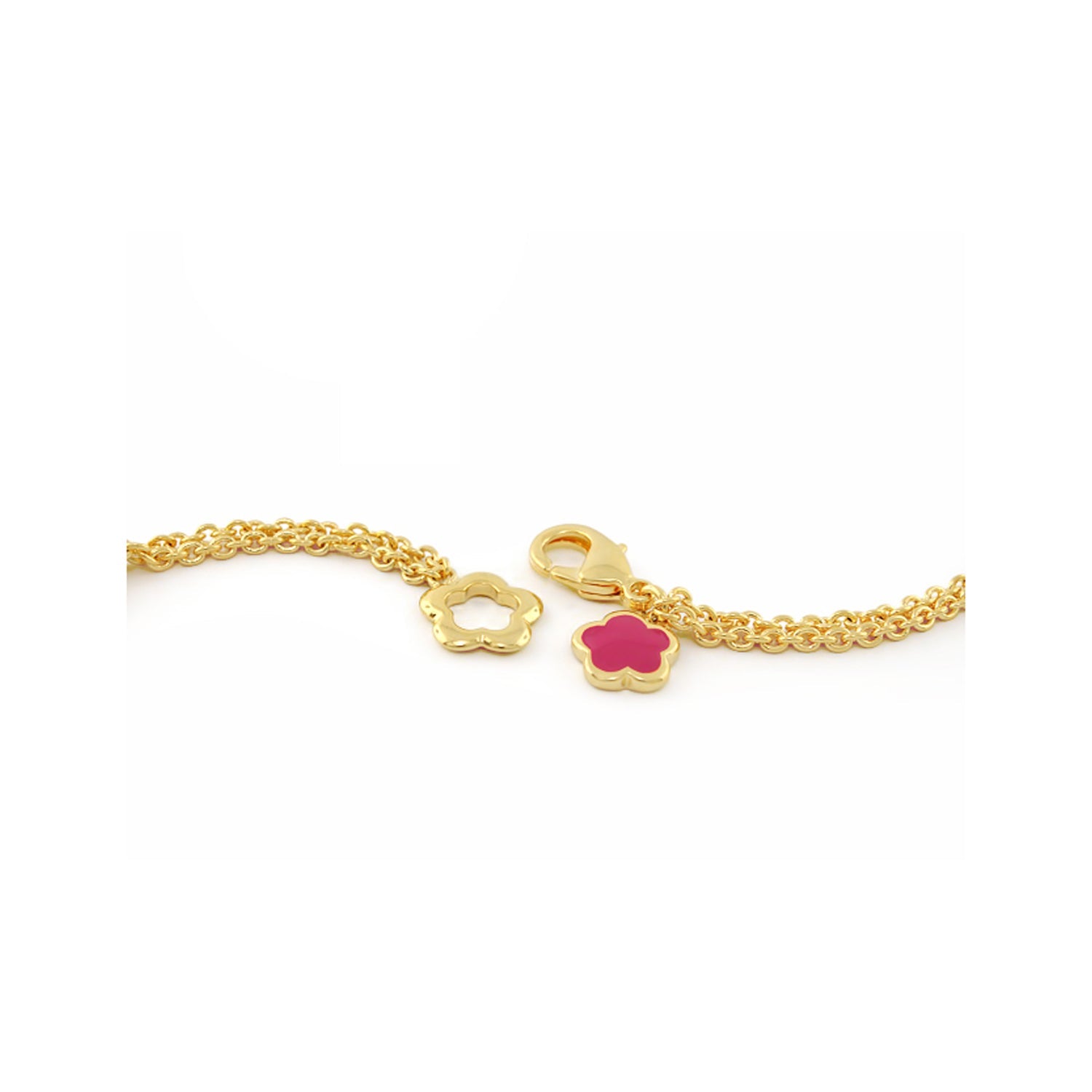 Curvy Swirls Necklace by Lauren G Adams, gold-tone chain with two floral charms on Tampa Home & Garden Store
