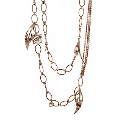 Rock My Swirl Necklace 42 Inch Brass by Lauren G Adams, brass multi necklace with oval links on Tampa Home & Garden Store