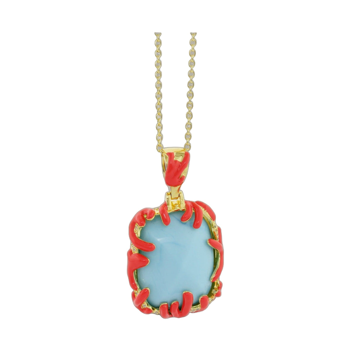 Pretty Little Things coral blue stone pendant necklace by Lauren G Adams, sea life jewelry on Tampa Home & Garden Store