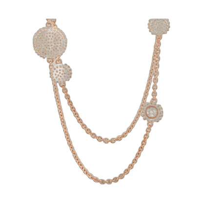 Rock N' Roll Necklace by Lauren G Adams with rose gold dotted discs and crystal pendant on Tampa Home & Garden Store