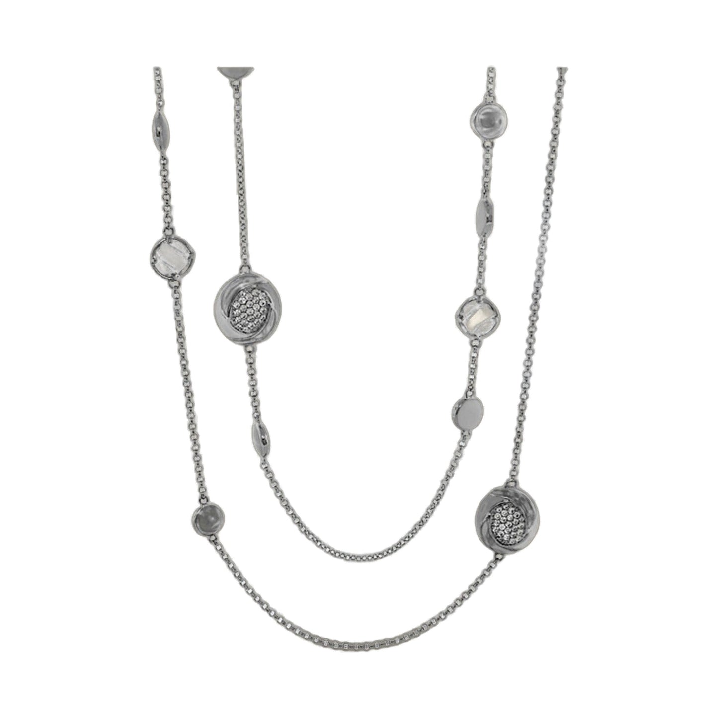 Sweet and Sassy Necklace Lauren G Adams: multi-layered silver chains with crystal pendants on Tampa Home & Garden Store
