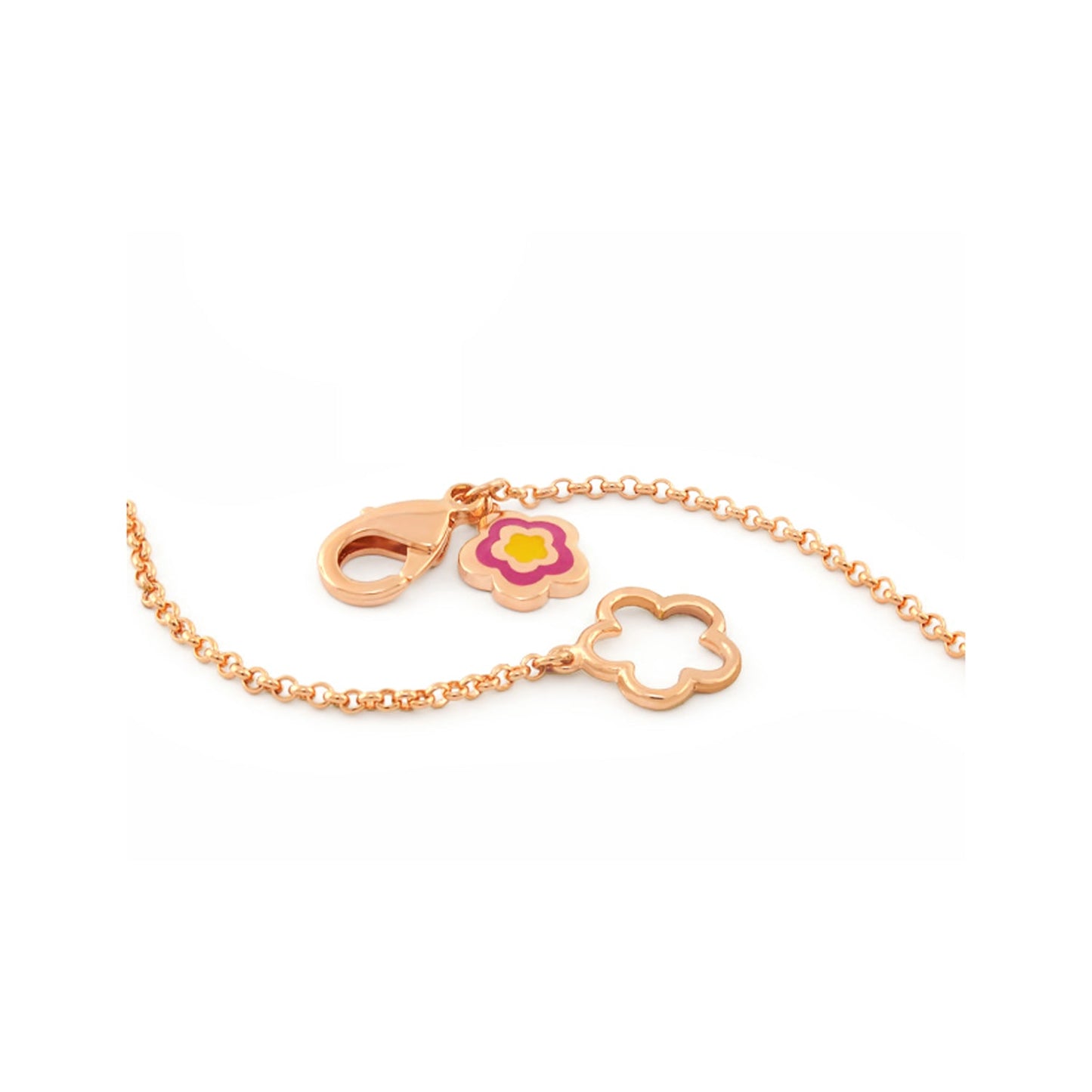 Angel Wings Y Necklace rose gold chain clover pendant enamel pink flower charm Lauren G Adams on Tampa Home & Garden Store