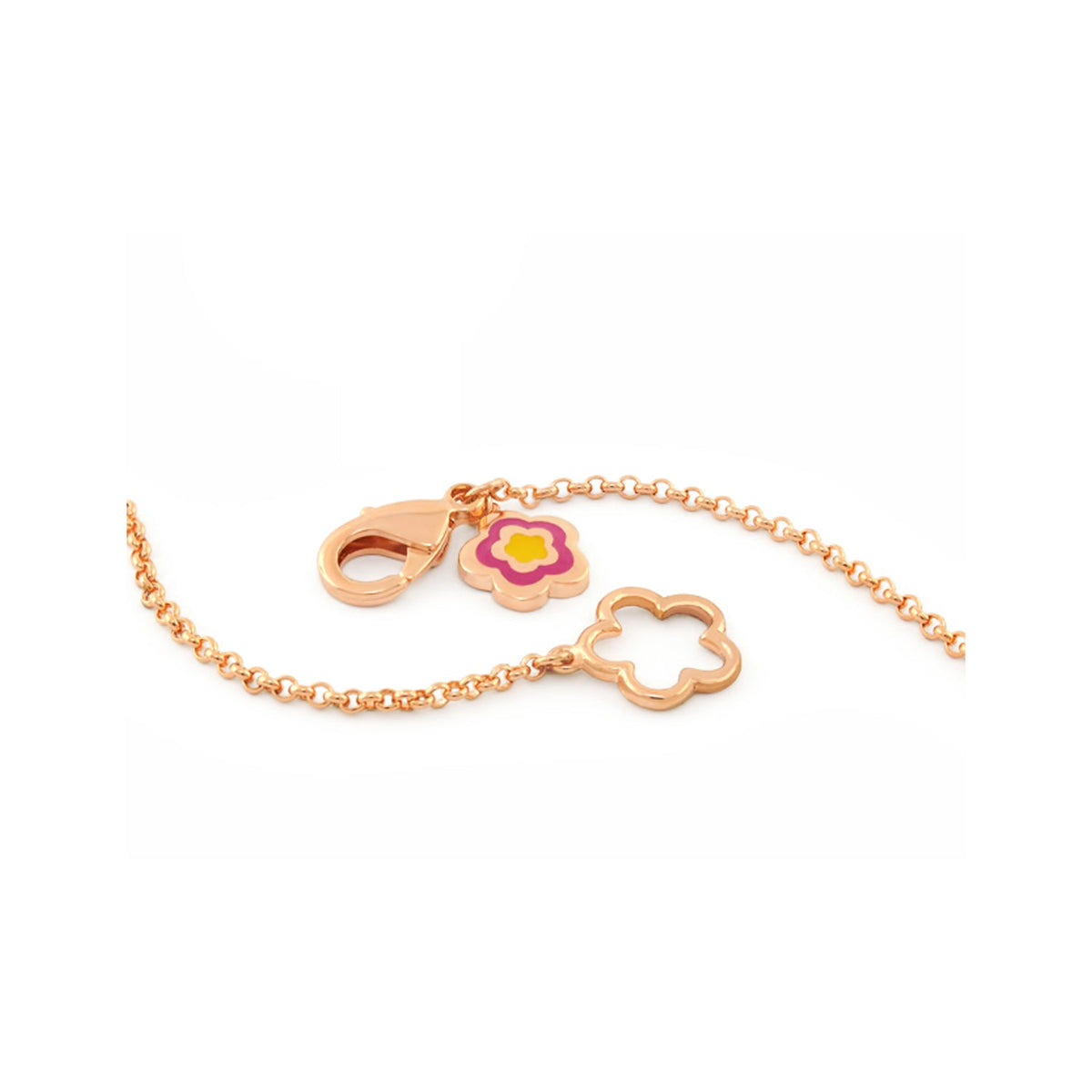 Angel Wings Long Necklace rose gold chain with two flower charms by Lauren G Adams on Tampa Home & Garden Store