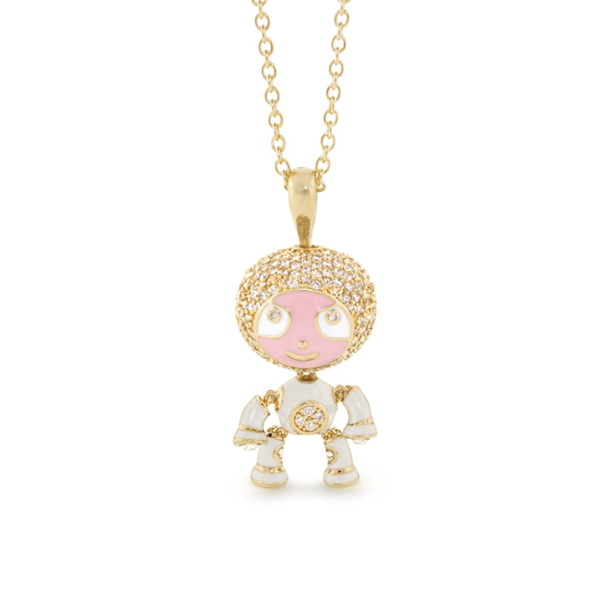 Lga Bubble Kids Pave Boy Necklace by Lauren G Adams, gold chain with pave sparkle pendant on Tampa Home & Garden Store