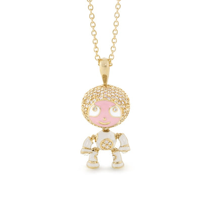Lga Bubble Kids Pave Boy Necklace by Lauren G Adams, gold chain with pave sparkle pendant on Tampa Home & Garden Store