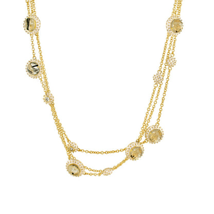 Cool Rider Necklace gold-tone chain with crystal bezel charms by Lauren G Adams on Tampa Home & Garden Store