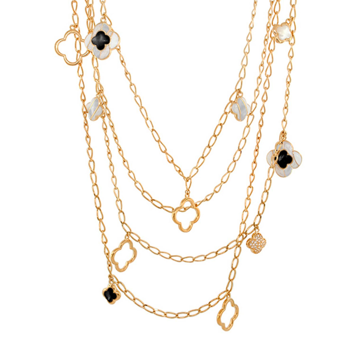 Layered station necklace Clover and Clover chain with clover charms by Lauren G Adams on Tampa Home & Garden Store