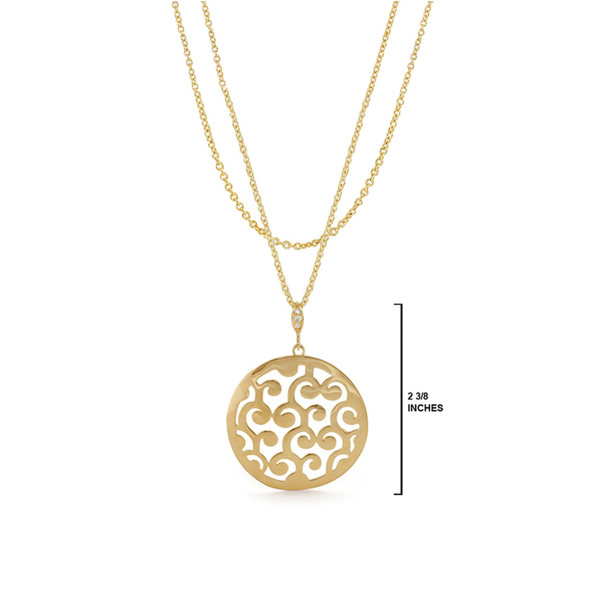 Stamped with Love Swirl Necklace by Lauren G Adams, gold-tone with filigree round pendant on Tampa Home & Garden Store