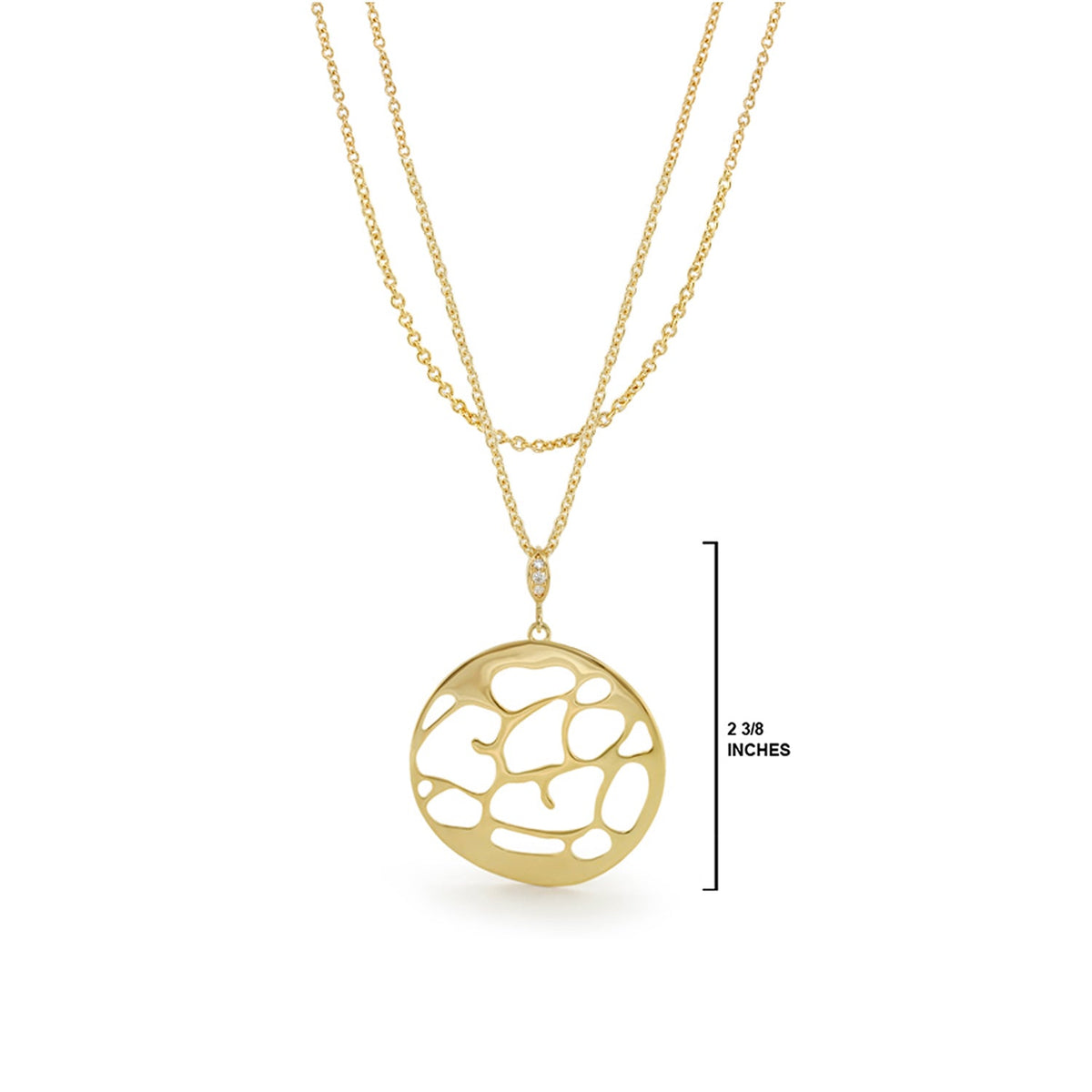 Stamped With Love necklace, goldtone layered chain with openwork pendant by Lauren G Adams on Tampa Home & Garden Store