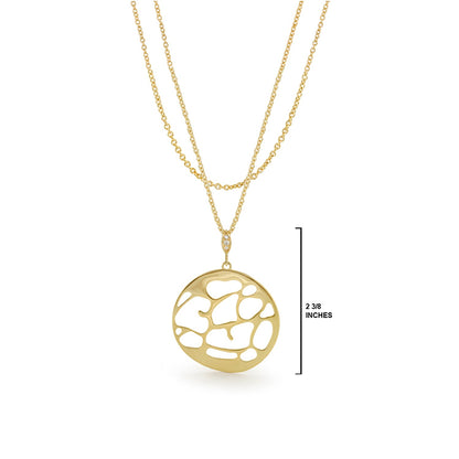 Stamped With Love necklace, goldtone layered chain with openwork pendant by Lauren G Adams on Tampa Home & Garden Store