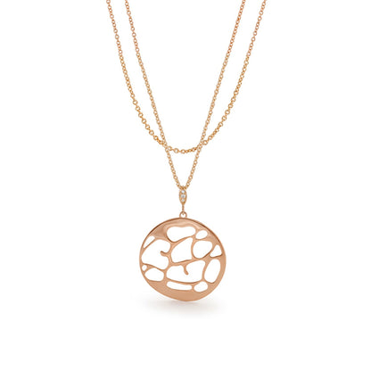 Stamped With Love necklace in rose gold by Lauren G Adams circular openwork pendant on chain on Tampa Home & Garden Store