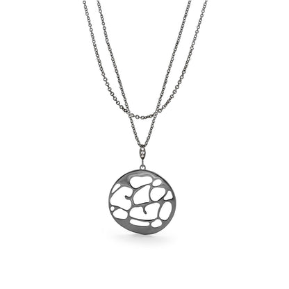 Stamped With Love necklace by Lauren G Adams, silver-tone double chain with openwork pendant on Tampa Home & Garden Store