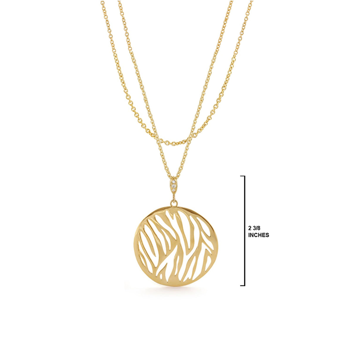 Gold necklace with zebra-cutout pendant by Lauren G Adams Stamped With Love Wild Child on Tampa Home & Garden Store