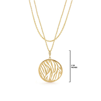 Gold necklace with zebra-cutout pendant by Lauren G Adams Stamped With Love Wild Child on Tampa Home & Garden Store