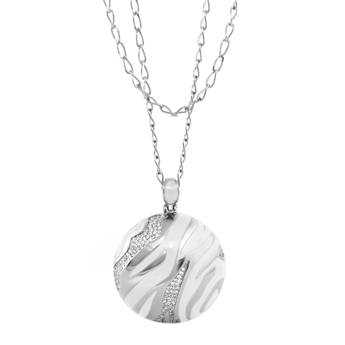 Wild Child Necklace pendant with zebra stripes and crystals by Lauren G Adams on Tampa Home & Garden Store